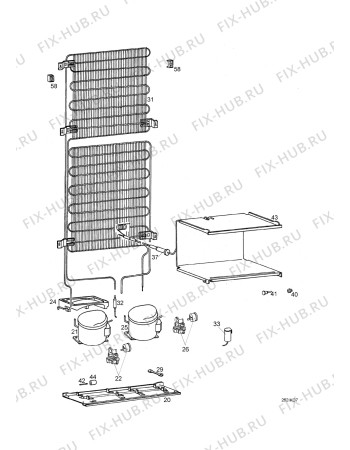 Взрыв-схема холодильника Electrolux ERB2646 - Схема узла Cooling system 017